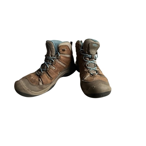 Women's Keen Circadia Mid Waterproof Leather Hiking Boot 7.5 Brown/Blue 1026764 - Picture 12 of 16